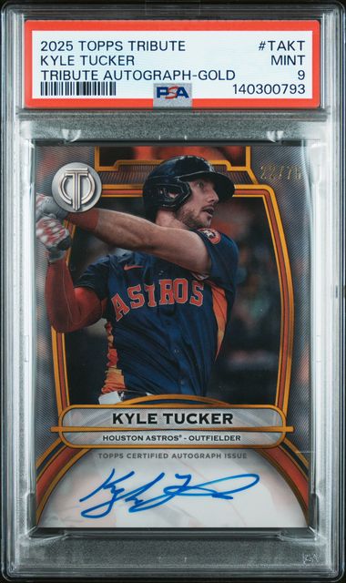 2025 Topps - Tribute - gold - Kyle Tucker - auto - 22/75 - #TA-KT - PSA 9 - baseball - Astros