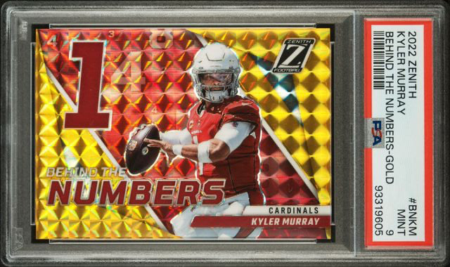 2022 Panini - Zenith - gold - Behind the Numbers - Kyler Murray - 02/10 - #BN-NK - PSA 9 - football - Cardinals