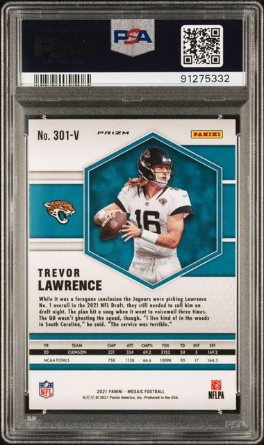 2021 Panini - Mosaic - Variation - Silver - Trevor Lawrence - RC - #301-V - PSA 10 - football - Jaguars
