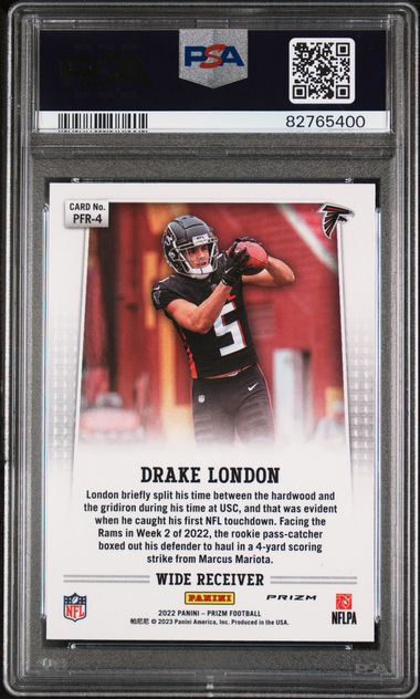 2022 Panini - Prizm - Flashback Rookie - Silver - Drake London - #PFR-4 - PSA 9 - football - Falcons