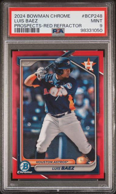 2024 Bowman Chrome - Prospects - red refractor - Luis Baez - 4/5 - #BCP-248 - PSA 9 - baseball - Astros