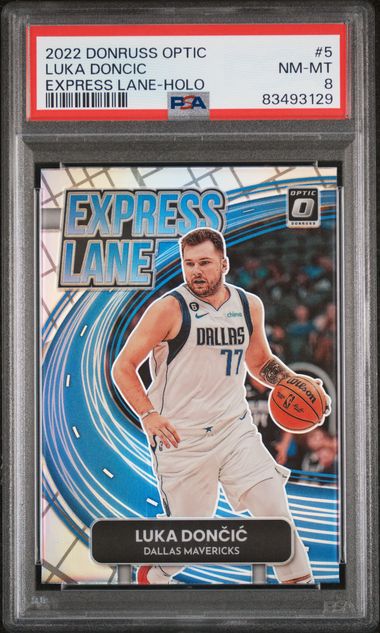 2022 Panini - Donruss Optic - Express Lane - Holo - Luka Doncic - #5 - PSA 8 - basketball - Mavericks