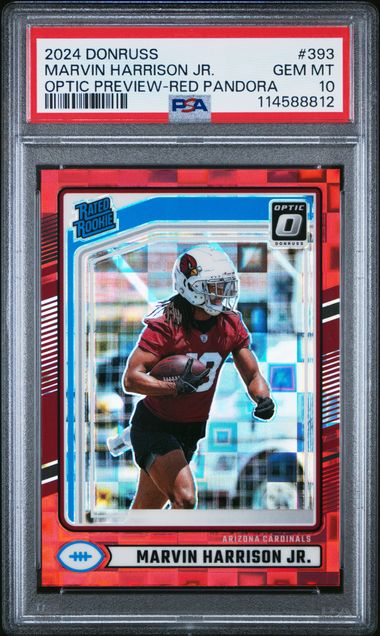 2024 Panini - Donruss - Optic Preview - Red Pandora - Marvin Harrison Jr - #393 - PSA 10 - football - Cardinals