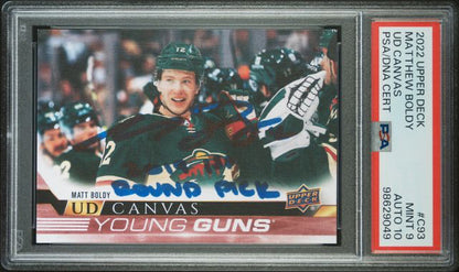 2022 Upper Deck - UD Canvas - Young Guns - Matt Boldy - IP auto - #C93 - PSA 9 10 - hockey - Wild