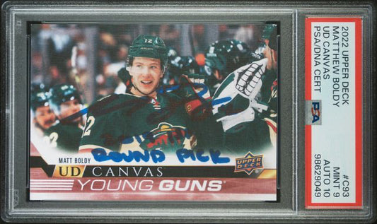 2022 Upper Deck - UD Canvas - Young Guns - Matt Boldy - IP auto - #C93 - PSA 9 10 - hockey - Wild
