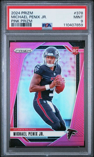 2024 Panini - Prizm - pink prizm - Michael Penix Jr - RC - #378 - PSA 9 - football - Falcons