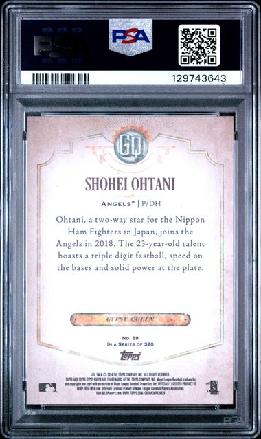 2018 Topps - Gypsy Queen - Shohei Ohtani - RC -#89 - PSA 10 - baseball - Angels