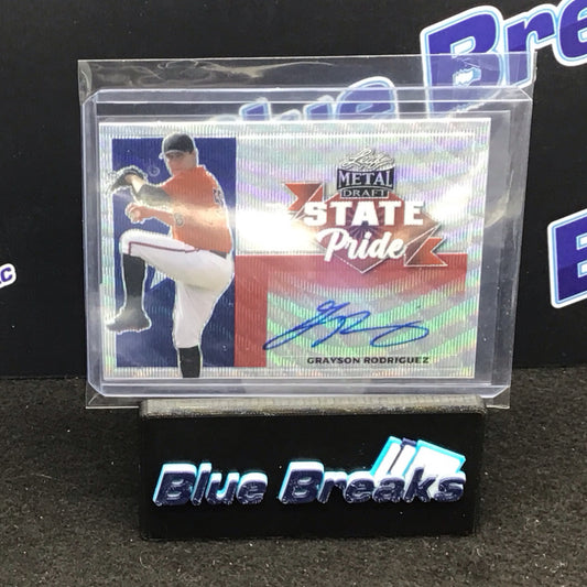 2021 Leaf Metal Draft State Pride Grayson Rodriguez #SP-GR1 Orioles