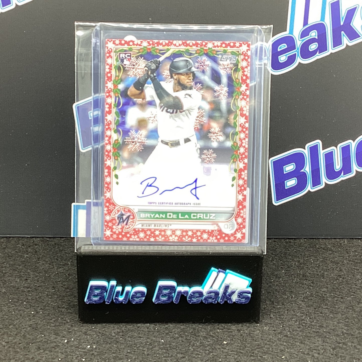 2022 Topps Holiday Mega Bryan De La Cruz auto 20/25 #WHA-BDL Marlins