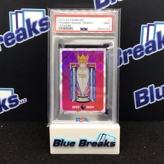 2023-24 Panini EPL Stickers Premier League Trophy #1 PSA 9