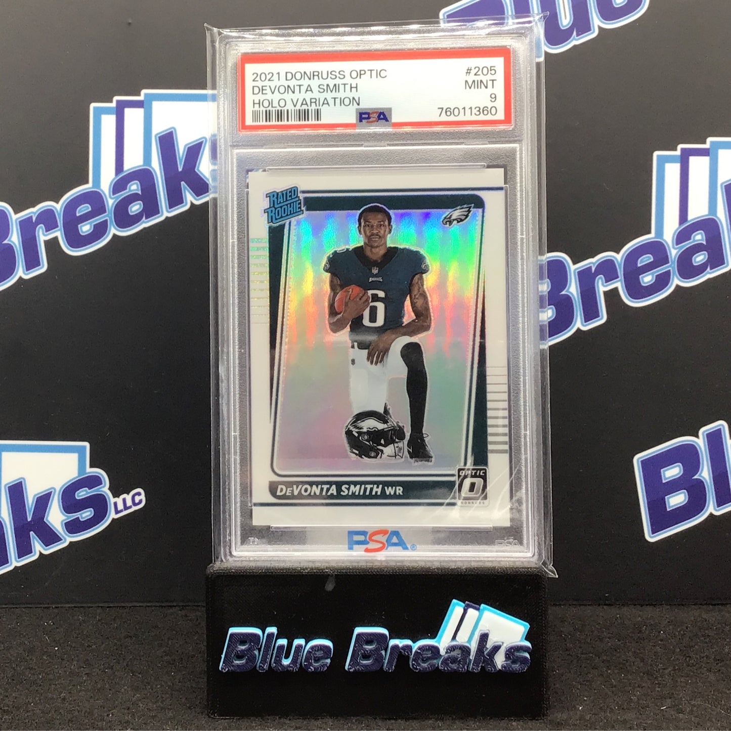 2021 Donruss Optic - Devonta Smith - Holo variation - #205 - PSA 9 - Philadelphia Eagles