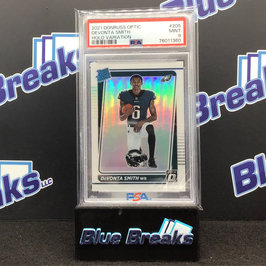 2021 Donruss Optic - Devonta Smith - Holo variation - #205 - PSA 9 - Philadelphia Eagles
