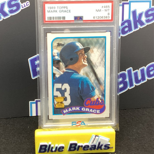 1989 Topps - Mark Grace #465 PSA 8