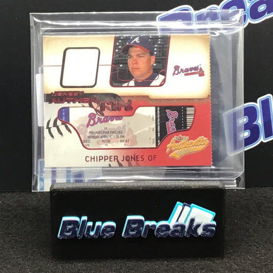 2002 Fleer Authentix Chipper Jones relic #JA-CJ Braves