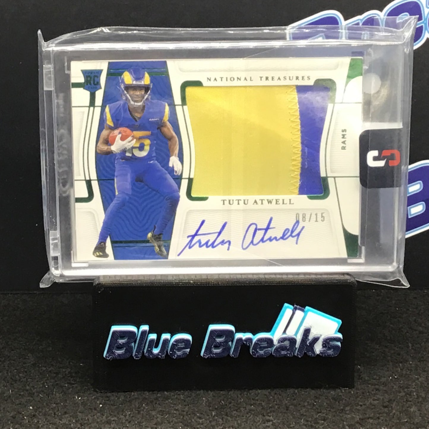 2021 Panini National Treasures Tutu Atwell auto relic RPA 08/15 #RMS-TA Rams