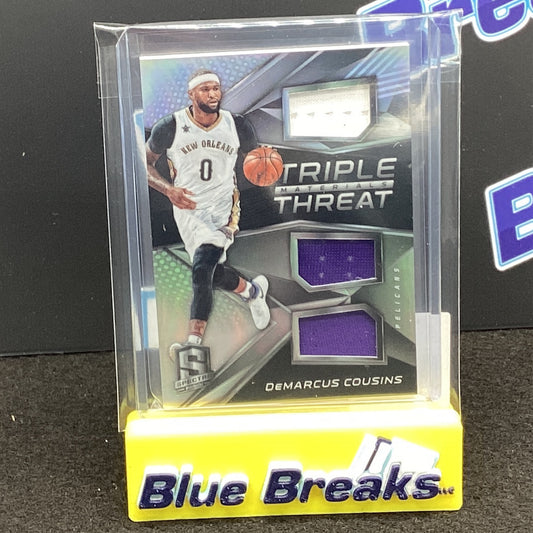 2016-17 Panini Spectra Triple Threat Materials DeMarcus Cousins 107/149 11