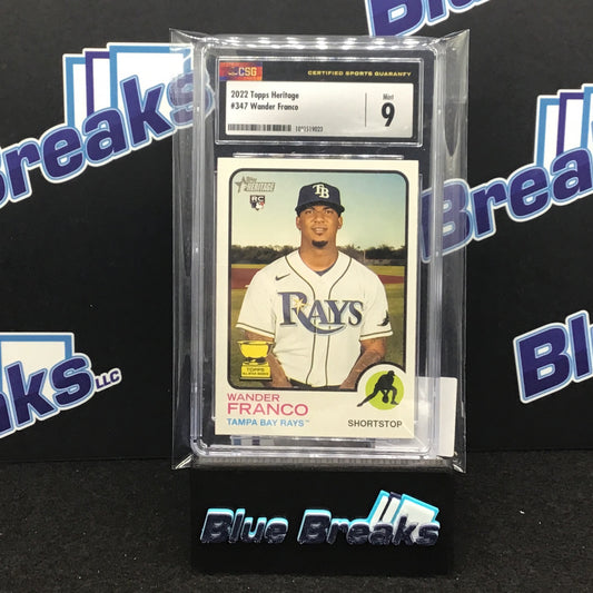2022 Topps Heritage Wander Franco 347 CSG 9 Rays