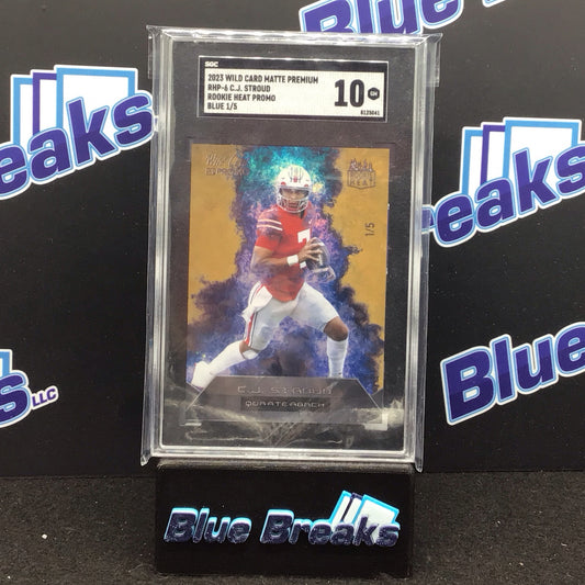 2023 Wild Card Matte Premium Rookie Heat Promo Blue CJ Stroud 1/5 #RHP-6 SGC 10 Texans