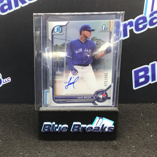 2022 Bowman Chrome 1st Bowman refractor Luis Meza auto 475/499 #CPA-LM Blue Jays