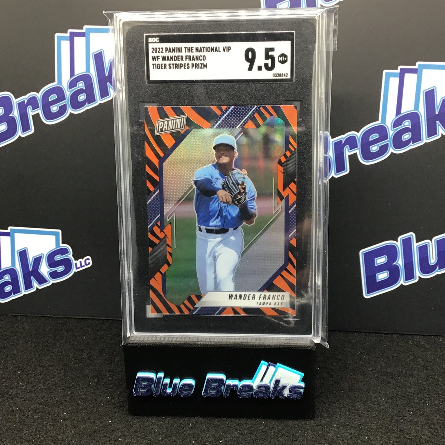 2022 Panini The National VIP Tiger Stripes Prizm Wander Franco #WF SGC 9.5 Rays