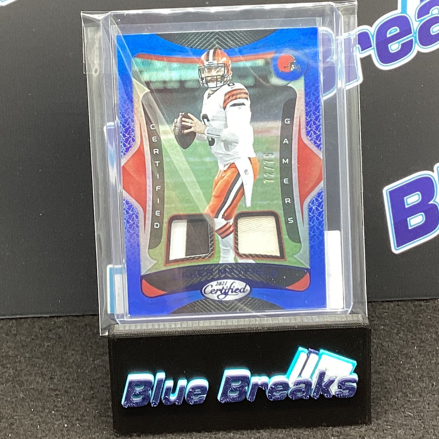 2021 Panini Certified Gamers Baker Mayfield dual relic 72/75 #4 Browns