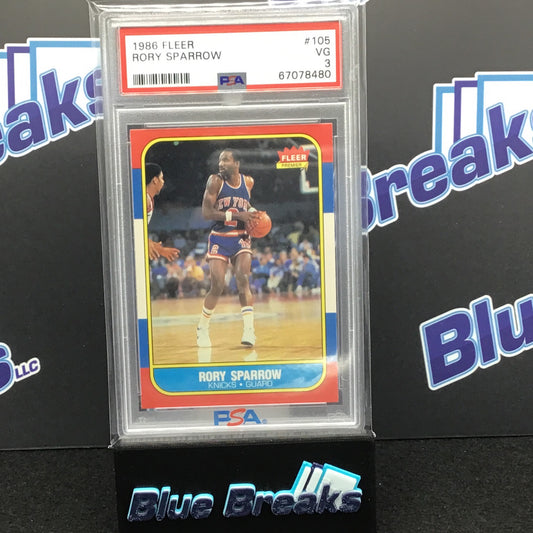 1986 Fleer - Rory Sparrow - Knicks - #105 - PSA 3