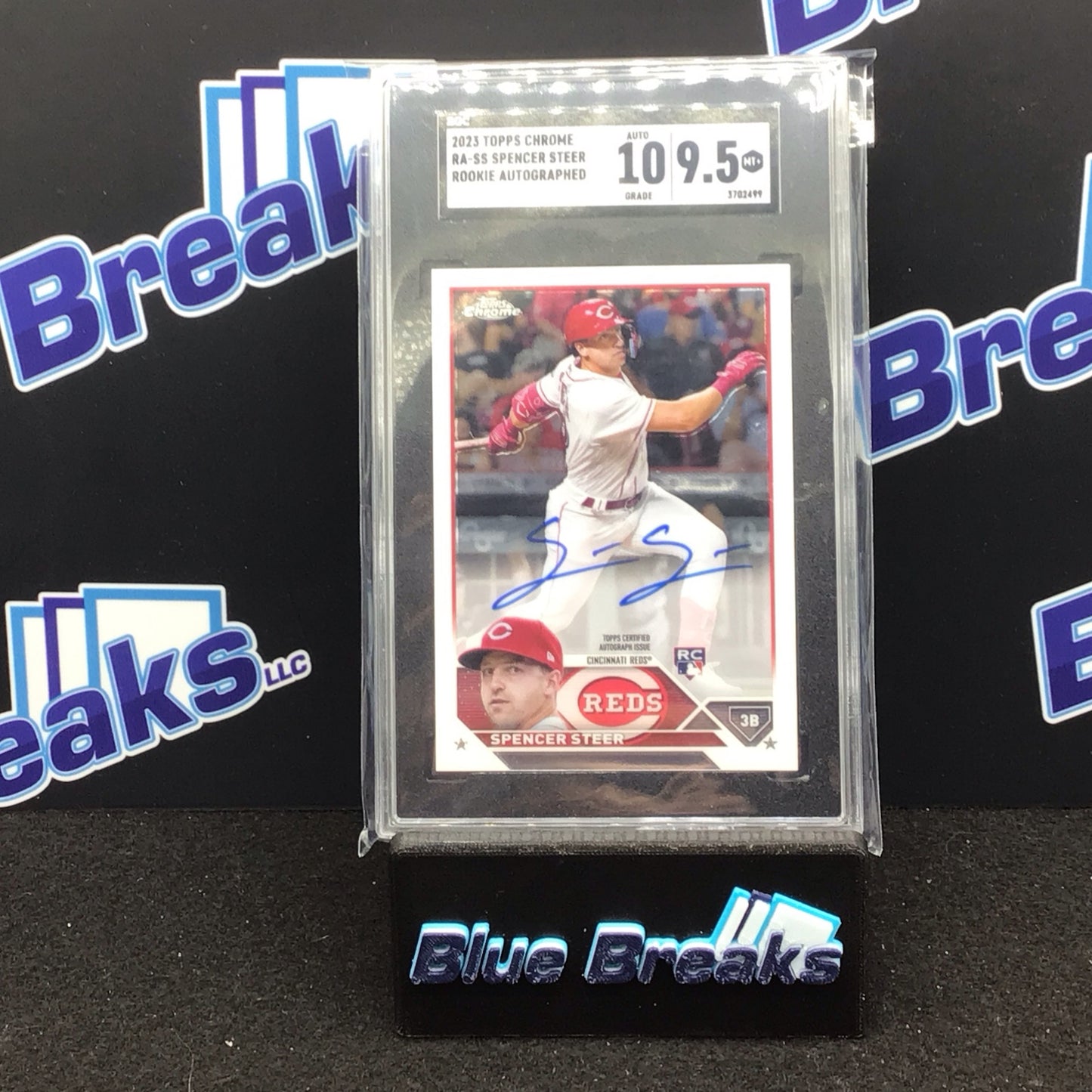 2023 Topps Chrome Rookie Autograph Spencer Steer #RA-SS SGC 9.5 10 Reds