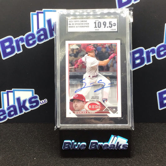 2023 Topps Chrome Rookie Autograph Spencer Steer #RA-SS SGC 9.5 10 Reds
