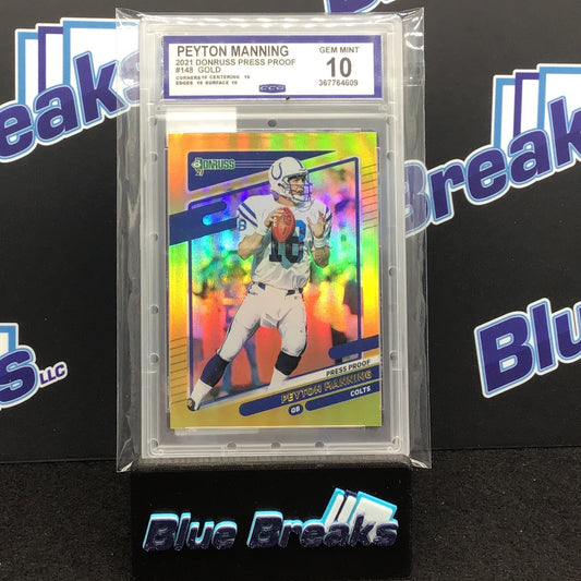 2021 Donruss Press Proof - Peyton Manning - Gold - #148 - Indianapolis Colts CCG 10