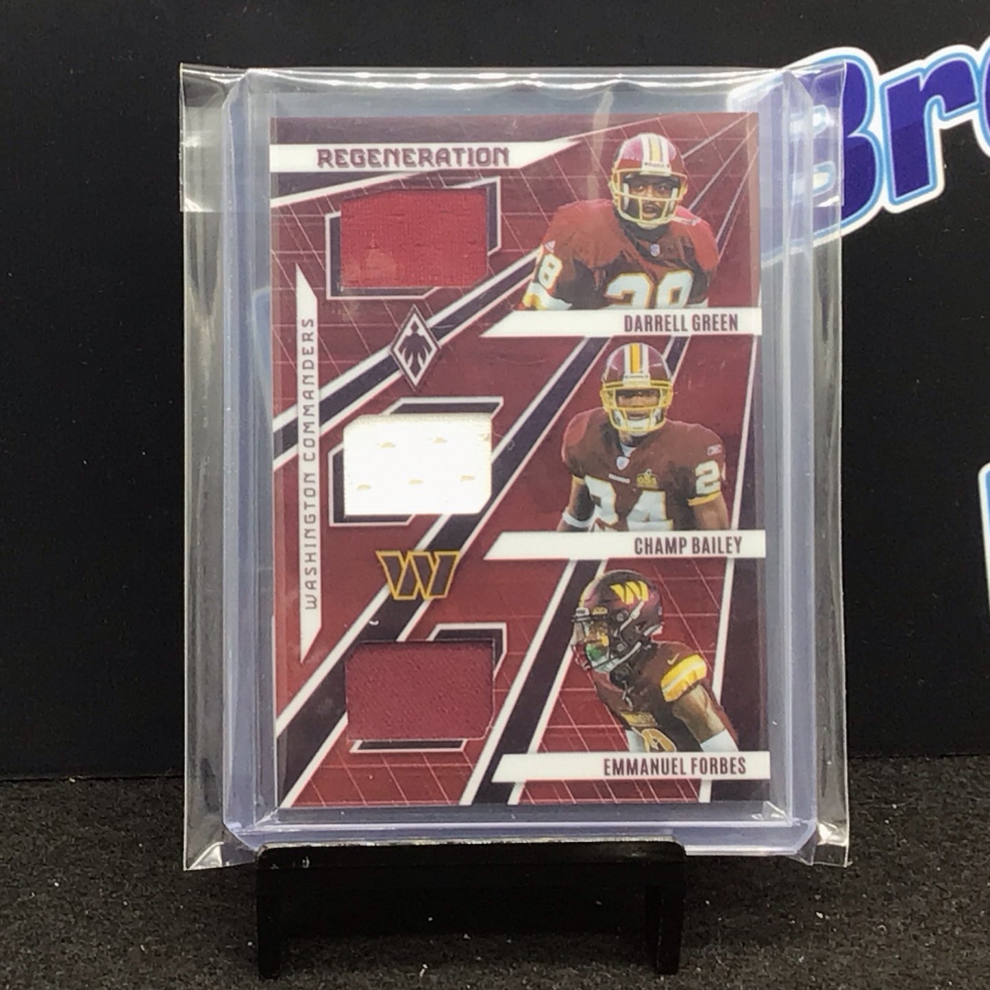 2023 Panini Phoenix Regeneration Green Bailey Forbes triple relic 38/75 #REG-6 Commanders