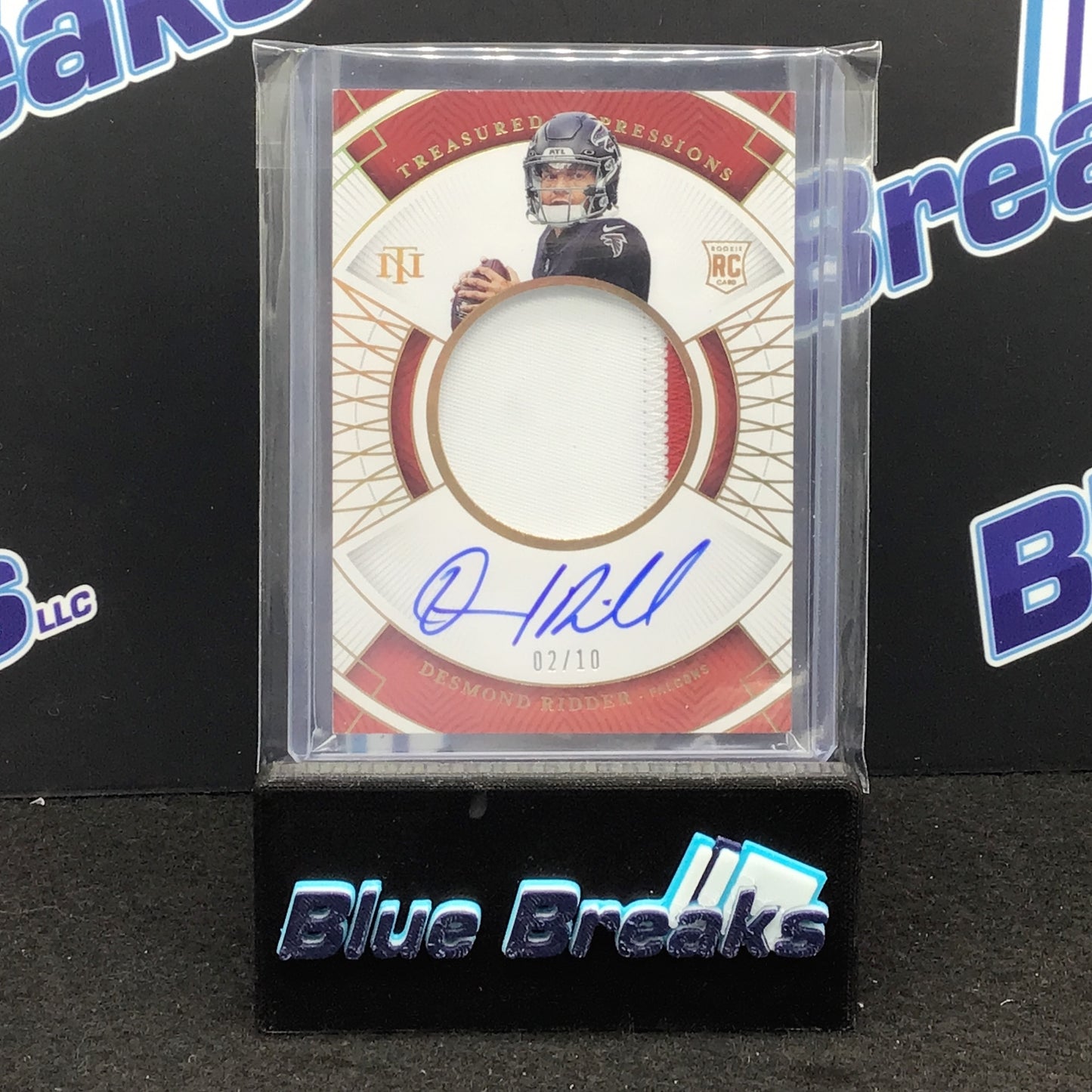 2022 Panini - National Treasures - Treasured Impressions - Desmond Ridder - auto - relic - 2/10 - RC - #TI-DRI - football - Atlanta Falcons