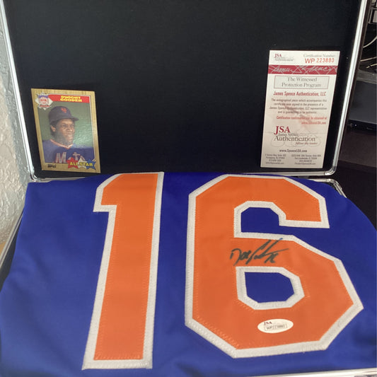 Dwight Gooden signed Jersey in Flawless Case