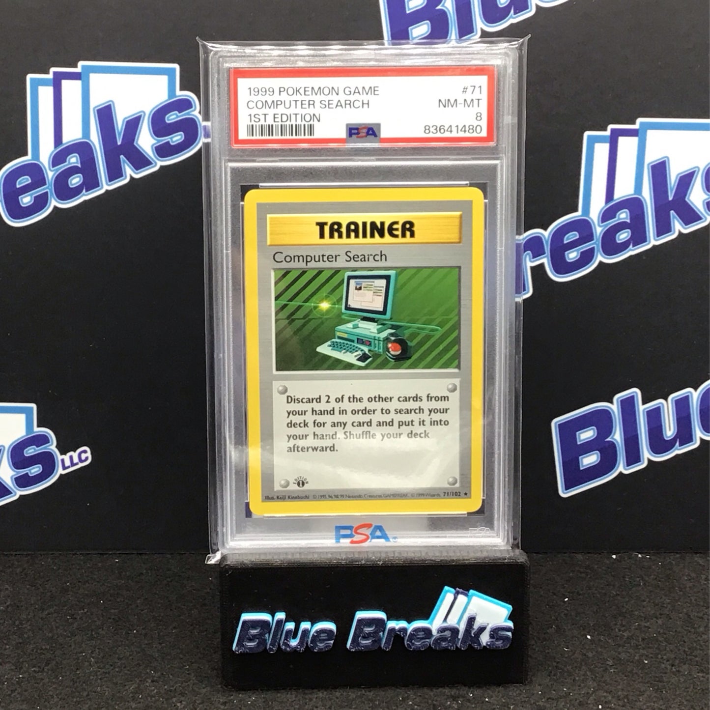 1999 Pokémon Game 1st Edition Computer Search #71 PSA 8