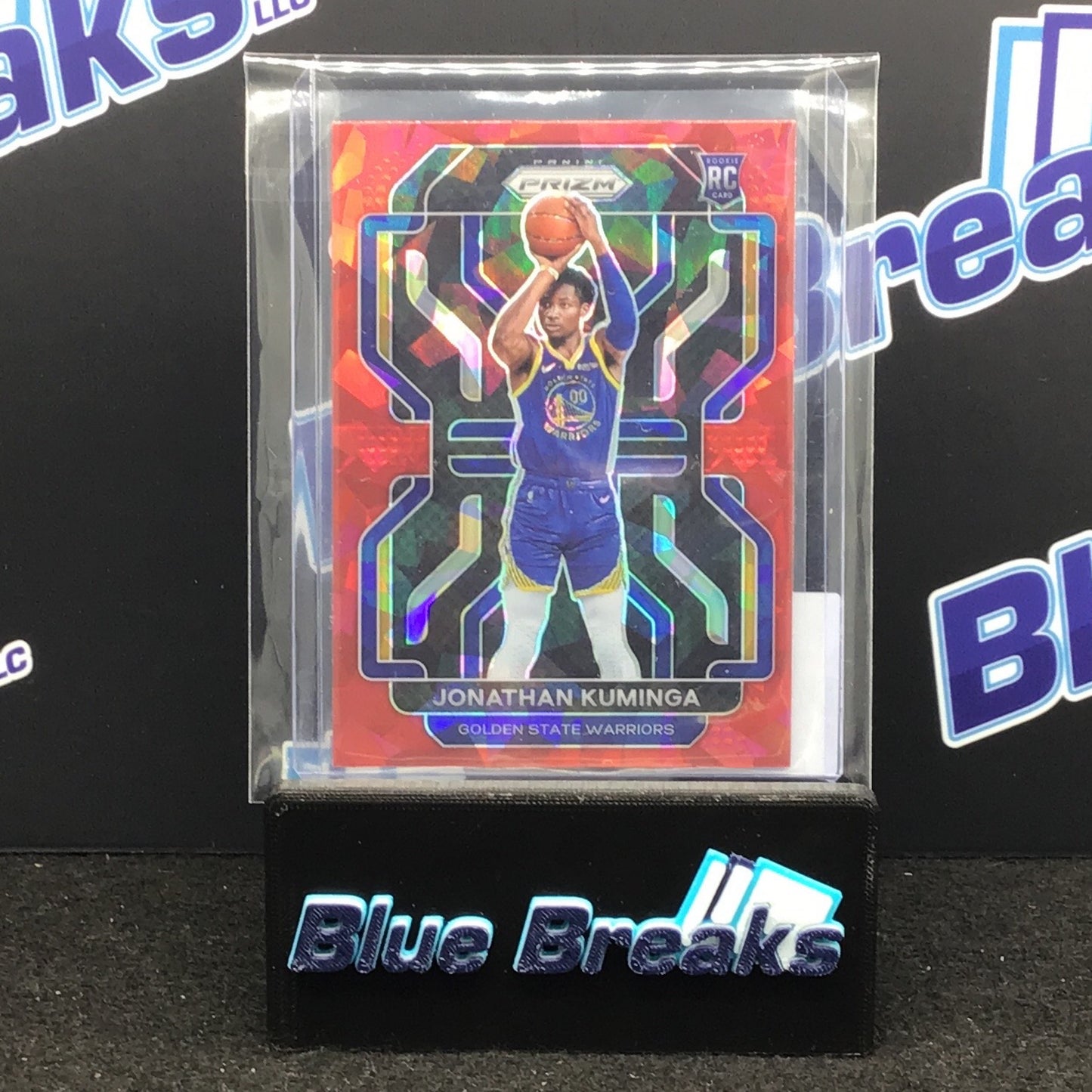 2021-22 Panini Prizm Red Cracked Ice Jonathan Kuminga RC #307 Warriors