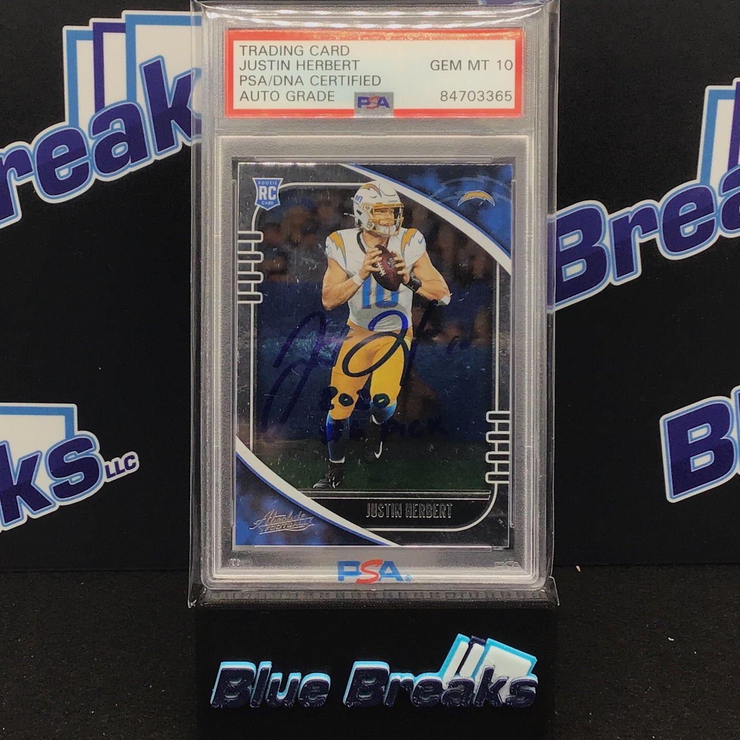 San Diego Chargers - Justin Herbert - Absolute Football - Auto PSA/DNA Certified