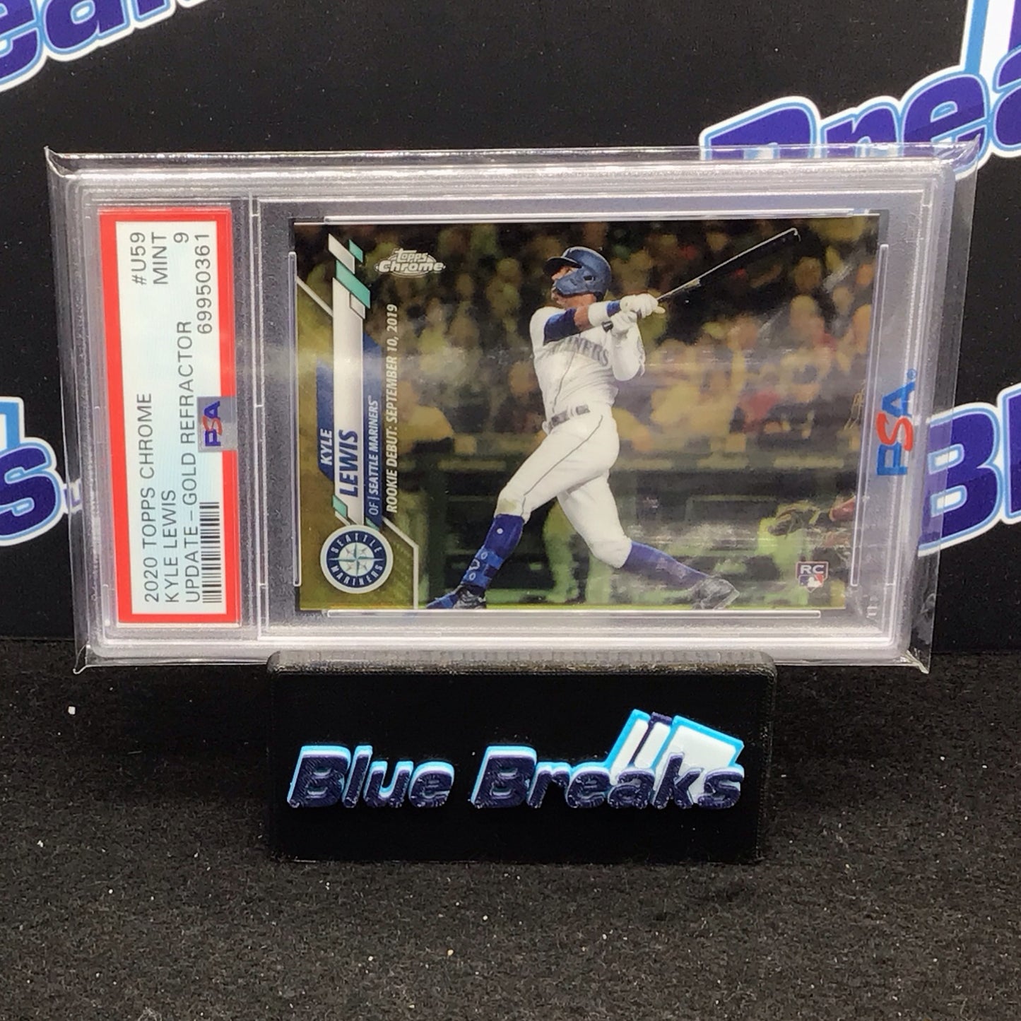 2020 Topps Chrome Update Gold Refractor Kyle Lewis 43/50 #U59 PSA 9 Mariners