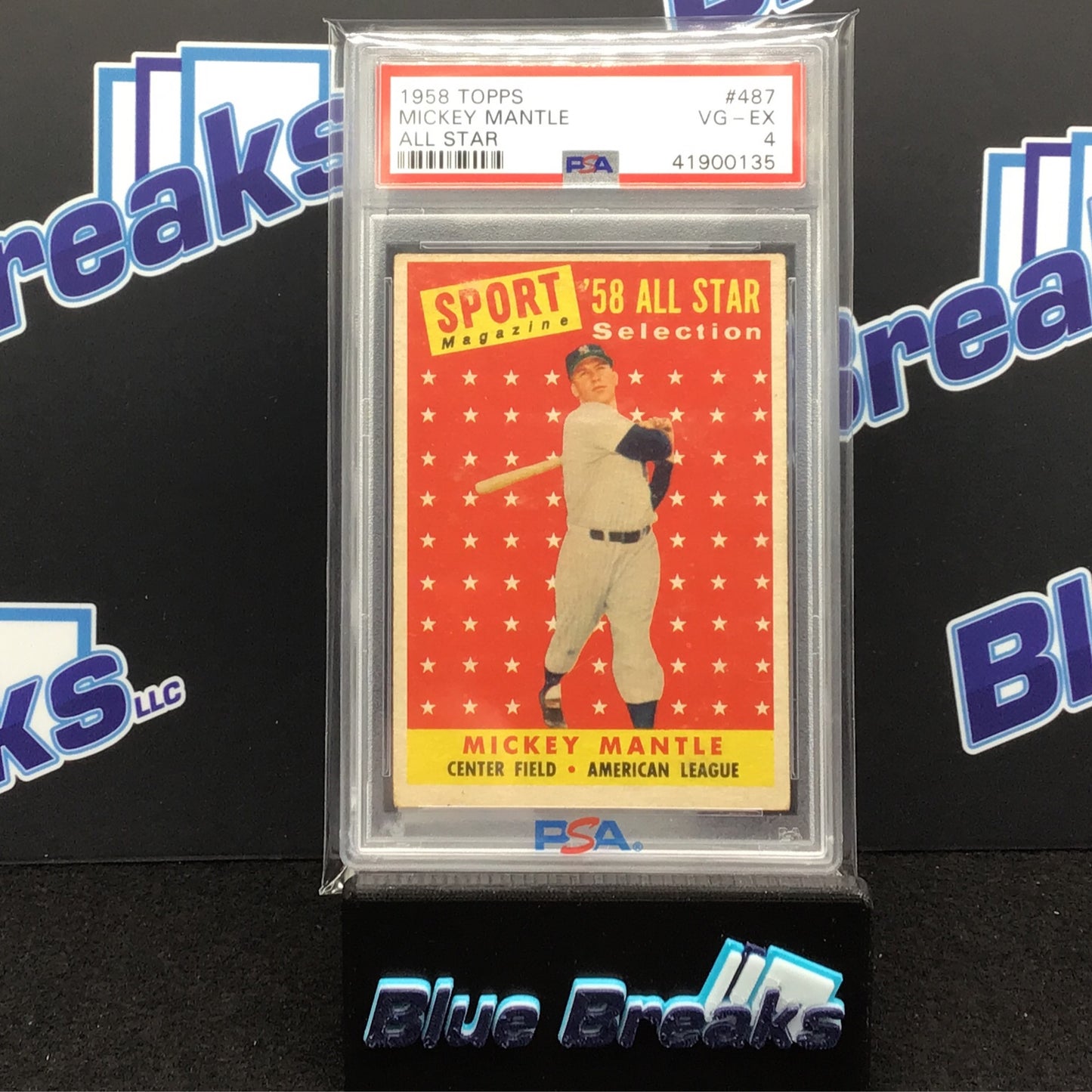1958 Topps - Mickey Mantle All Star - #487 - PSA 4