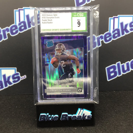 2020 Donruss Optic - Darrynton Evans - Purple Shock - Rated Rookie - Tennessee Titans
