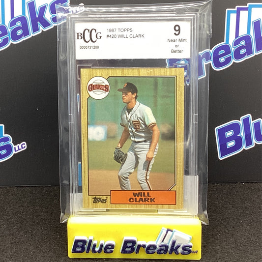 1987 Topps Will Clark BCCG 9