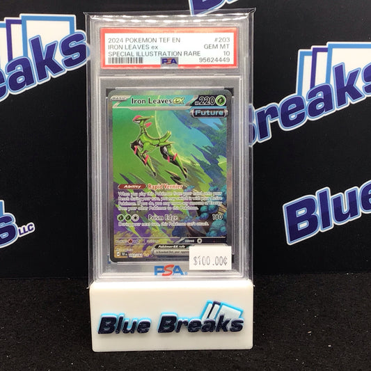 2024 Pokémon Temporal Forces Special Illustration Rare Iron Leaves ex #203 PSA 10