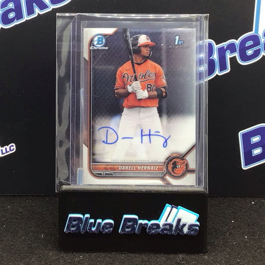 2022 Bowman Chrome 1st Bowman Darell Hernaiz auto CPA- DHZ Orioles