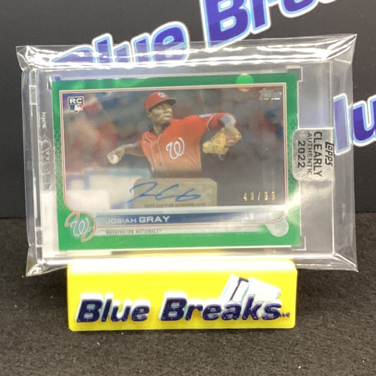 2022 Topps Clearly Authentic Josiah Gray auto 40/99 #CAA-JG Nationals