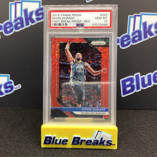 2018 Panini Prizm - Kevin Durant Fast Break Red PSA 10 #252