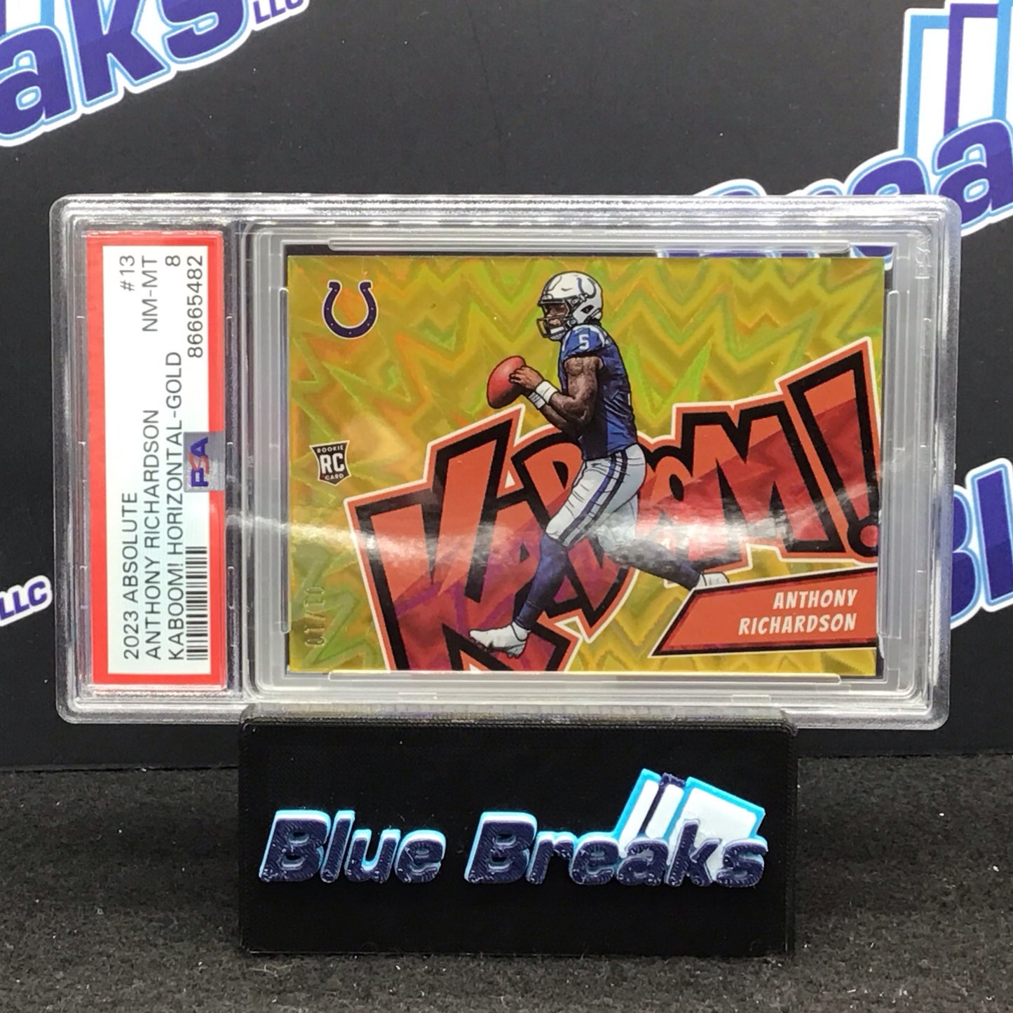 2023 Panini Absolute Gold Kaboom Anthony Richardson 1/10 #13 PSA 8 Colts