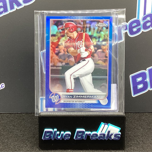 2022 Topps Chrome Blue Refractor Ryan Zimmerman 052/150 #108 Nationals