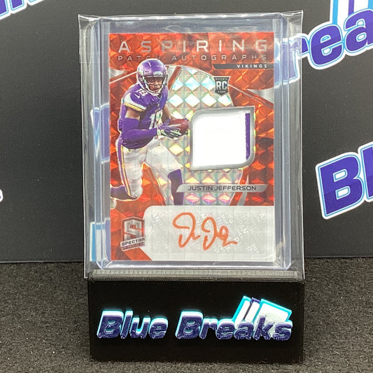2020 Panini Spectra Aspiring Justin Jefferson auto relic 08/15 RC #7 Vikings
