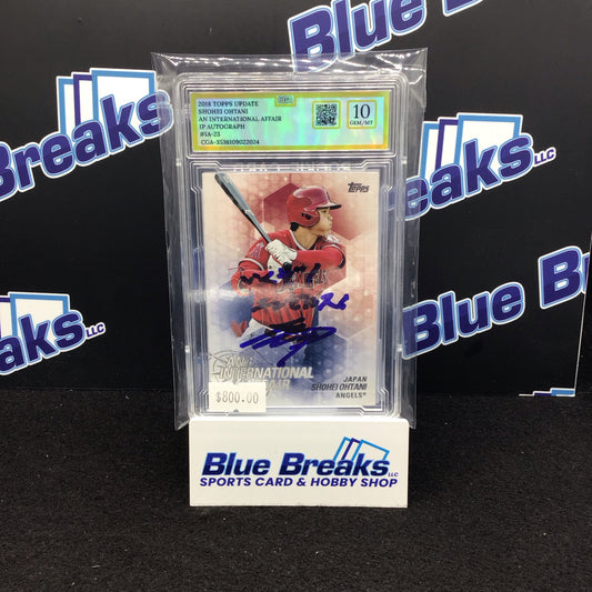 2018 Topps Update An International Affair Shohei Ohtani IP auto #IA-23 CGA 10 Angels