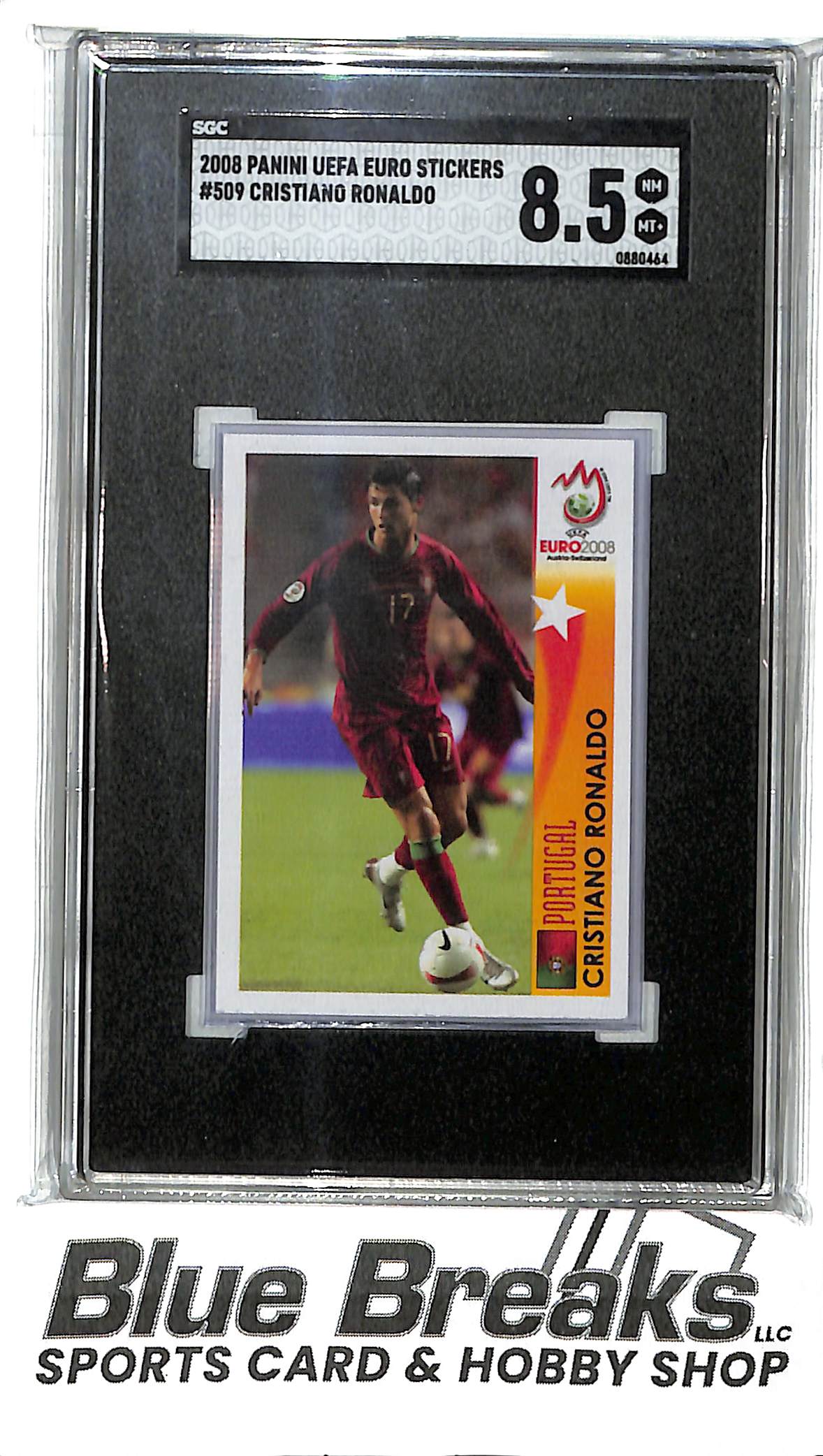 2008 Panini UEFA Euro Stickers Cristiano Ronaldo $509 SGC 8.5