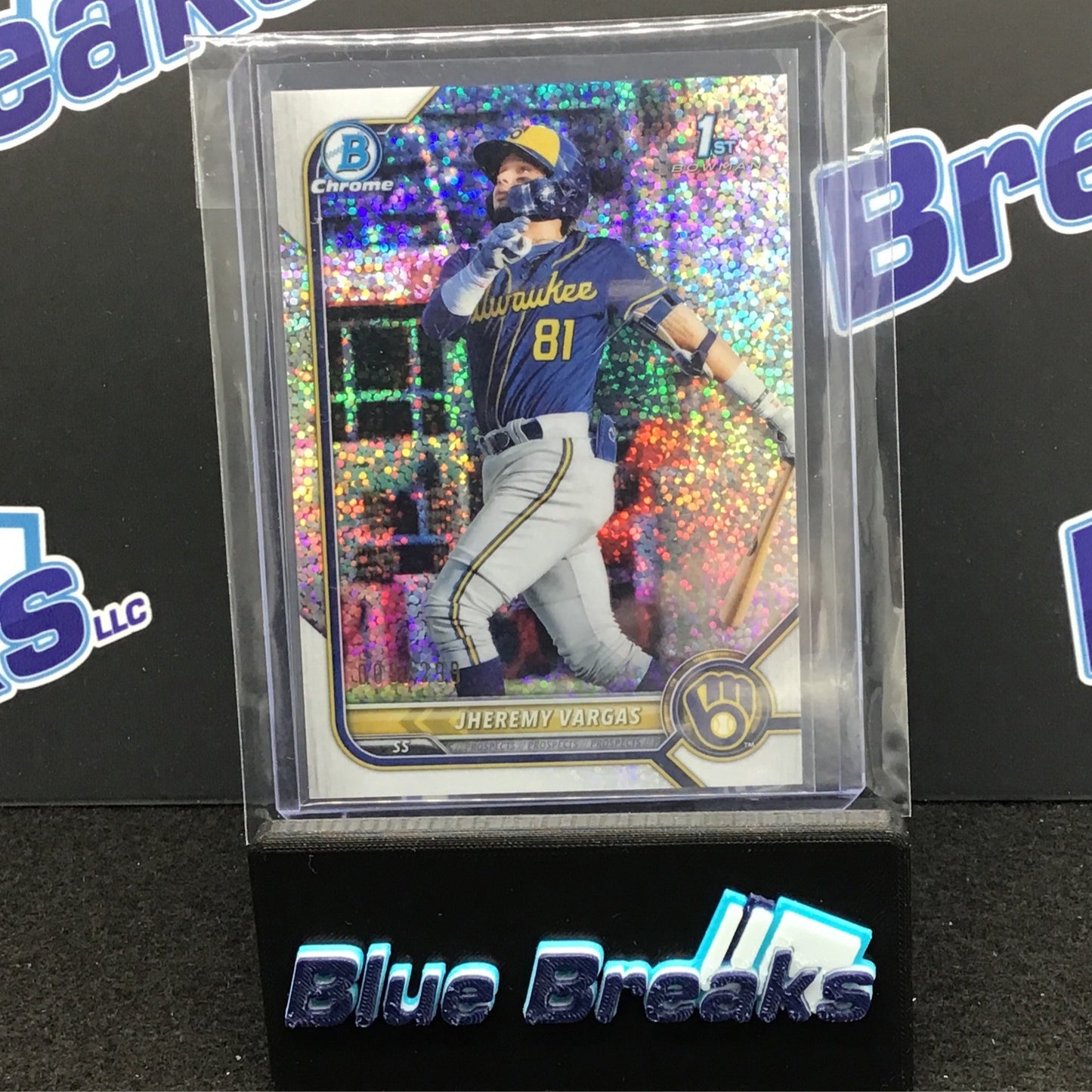 Jeremy Vargas - 2022 Bowman Chrome - Speckle Refractor - Milwaukee Brewers 9/299