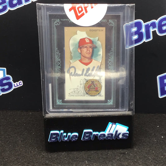 2023 Allen & Ginter David Eckstein Mini Black Fram Silver auto 11/25 #MA-DEC Cardinals